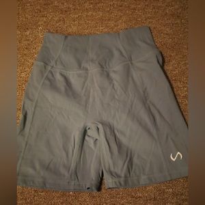 TLF biker shorts 6” hyper- power high waisted. Light blue, lightly worn!